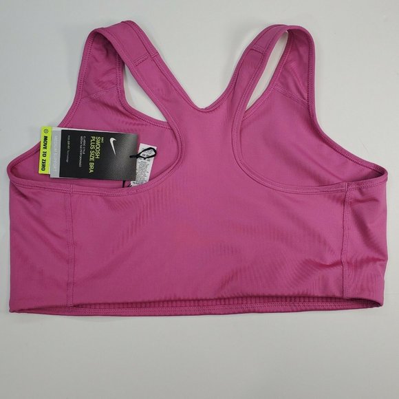 Nike Swoosh Clash Bra Women's Plus Size Dri-Fit Running Training Pink DB4687-665 - Picture 5 of 11